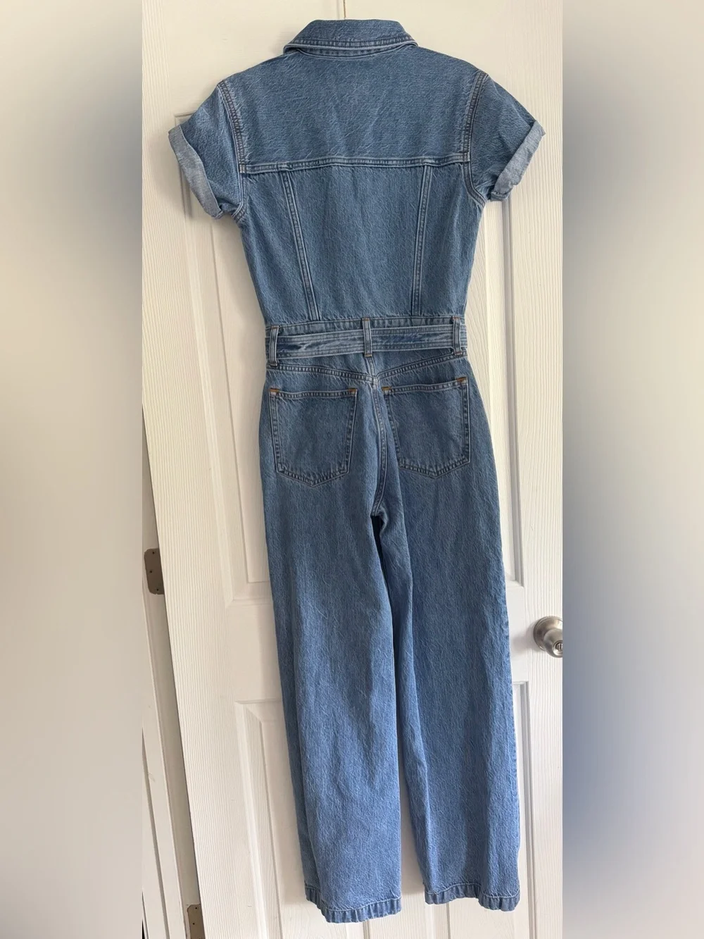 Abercrombie & Fitch Denim Jumpsuit with Belt